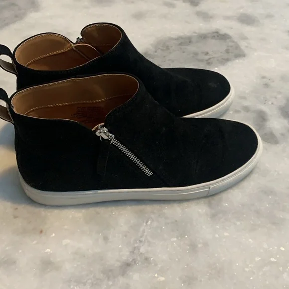 J. Crew Suede High Top Sneakers Black 9.5 - Picture 4 of 9